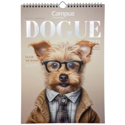 Imagen de Campus Calendario 2025, de Pared Anual Perros, Imágenes para Anotar con Encuadernación Espiral y Colgador Metálico, Tamaño 21x28 cm, Incluye 12 fotos perros