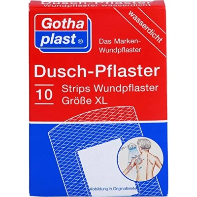 Imagen de Gothaplast Duschpflaster Strips Wundpflaster Größe XL wasserdicht, 10 pzas Esparadrapo