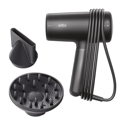 Imagen de Secador de Cabello Braun HD4.2, ligero alto rendimiento con difusor y boquilla concentradora, Tecnología super IONTEC antiencrespamiento, 3 ajustes tempetatura velocidades, BRHD425E