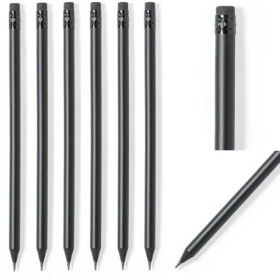 Imagen de noTrash2003 lápices negros mate 5 a 100 unidades, de madera con goma borrar Black Edition HB, preafilados, 19 cm longitud, paquete económico sostenible (moderno, piezas)