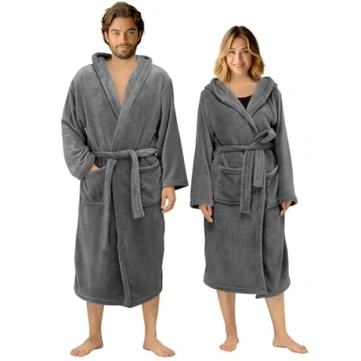Imagen de HOMELEVEL albornoz de franela gran tamaño Unixex para hombres y mujeres sauna viaje suave peluche 5XL