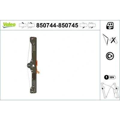 Imagen de Valeo Elevalunas Delante, izquierda eléctrico sin electromotor con función de confort 850744 FIAT: Grande Punto Hatchback, Evo Hatchback