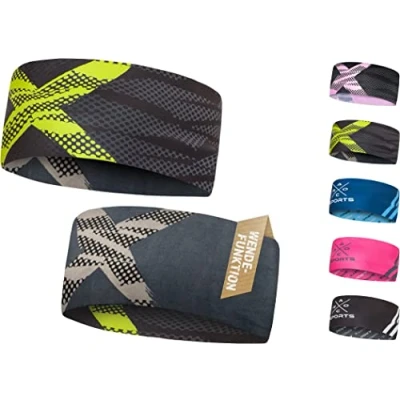 Imagen de Cinta para la cabeza reversible, ligera, elástica, tecnología AROC Dry, secado rápido, absorbe el sudor, senderismo, correr, ciclismo, esquí (paquete único, edición limitada NEON X)