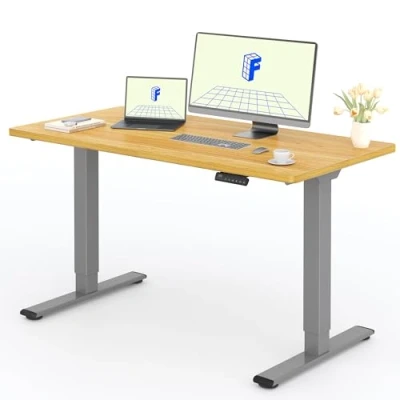 Imagen de FLEXISPOT Escritorio Elevable Eléctrico 140X80cm con Tablero Entero 2 Motor, Standing Desk, Mesa de 4 Opciones Memoria Inteligente para Oficina y Hogar Arce