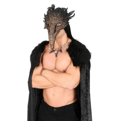 Imagen de Fiestas GUIRCA Media Máscara Pico con Plumas (Talla Única) Accesorio de Disfraz para Halloween y Animales Anime Ideal Adulto Unisex Marrón