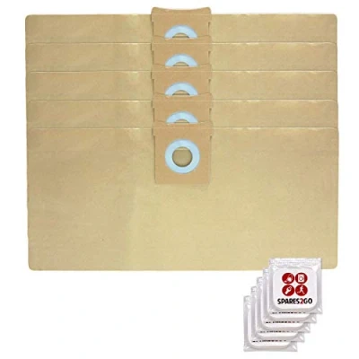 Imagen de SPARES2GO 5 Bolsas de Polvo compatible con Titan 16L 20L 30L 40L Aspiradora + Pestañas Ambientadoras