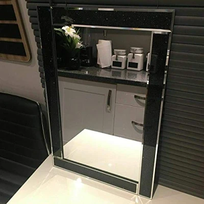 Imagen de CAPRISTAR Espejo de Pared Grande Rectangular con Marco Negro Brillante 40 x 60 cm