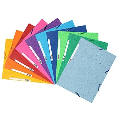 Imagen de Carpeta exacompta gomas cartulina lustrada tres solapas din a4 colores surtidos