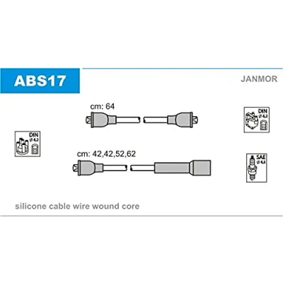 Imagen de JANMOR ABS17 Juego de Cables Encendido SEAT: 600 D Berlina, Marbella Hatchback, IBIZA 1