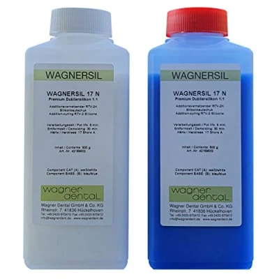 Imagen de WAGNERSIL 17 N (1 kg) Premium Dubliersilikon Mezcla 1:1 silicona de moldeo Caucho para la fabricación moldes con resina epoxi, yeso, cera, etc. DIY