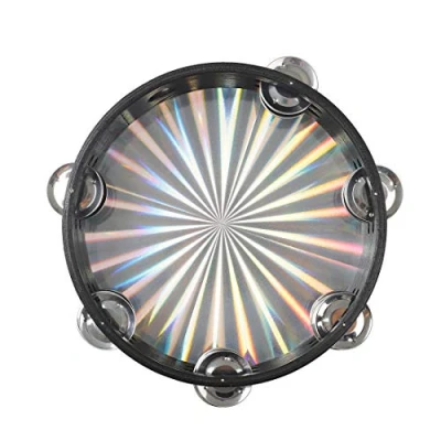 Imagen de Alnicov Radiant Tambourine Handbell Instrumento de percusión reflectante doble fila 20 cm