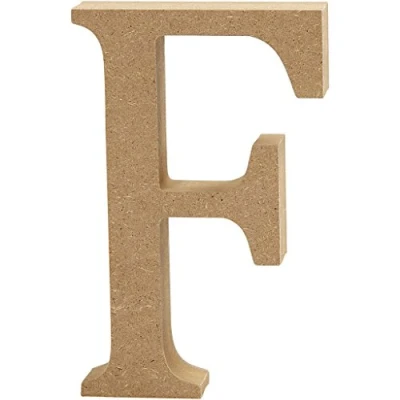 Imagen de Escultura decorativa con forma de letra &quot;A&quot;, en tablero densidad media, marrón, madera, 9 x 2 13 cm