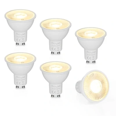 Imagen de Dehobo Bombillas LED GU10, Bombilla de 6 W 480 Lumen (equivalente a 60 W) para lámparas Brillo ámbar, Blanco cálido 2800 K, Adecuada Salón, Dormitorio, Cocina, No Regulable, Paquete