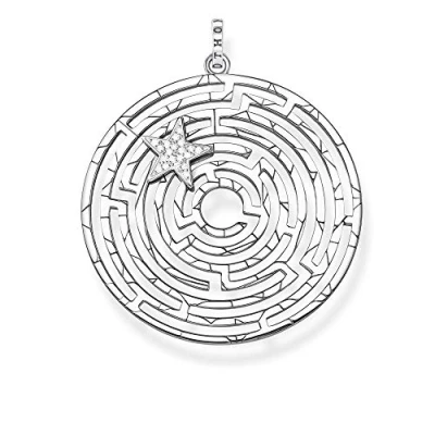 Imagen de Thomas Sabo Colgante Inspirado en Símbolos Celestiales, Abalorio con Laberinto y Estrella