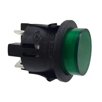 Imagen de PS18 16 Interruptor de presión (montaje 25 mm, 250 V, A, conector plano 6,3 mm), color verde