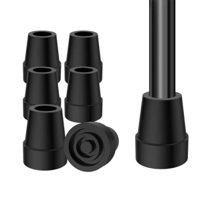 Imagen de supregear Puntas de Bastón (Paquete 6), Antideslizante 22 mm Pesado Responsabilidad Caucho Sustitución Consejos para Caminar Muletas Pegatinas Estable Pies Junta Doblar Anexo