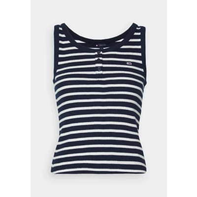 Imagen de Tommy Jeans SLIM Button TANK Top, Mujer, Talla: 36, Dark night navy