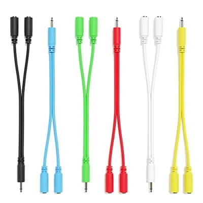 Imagen de ExcelValley 6A Pack Cables Patch Mono Divisor Y TS 3,5mm 1/8&quot; Eurorack Sintetizador