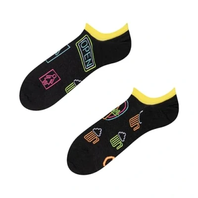 Imagen de Dedoles Calcetines Unisex Hombre Mujer y Niños Algodón muchos diseños divertidos diferente izquierda derecha, color: Negro, diseño: Cerveza de neón (sneaker), tamaño: 39 42