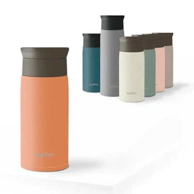 Imagen de eppikan EppiToGo Termo de Acero Inoxidable, taza aislada, Travel Mug, Coffee to go, para Coche, 350 ml, 500 viaje, antigoteo con Apertura 360º higiénica (Terracotta, ml)