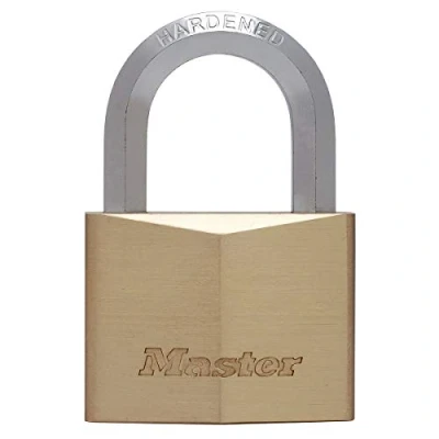 Imagen de Master Lock 1165EURD Candado de llave con Cuerpo Latón Macizo y arco Hexagonal, Dorado, 9.1 x 6 2.6 cm