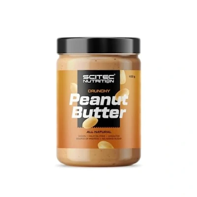 Imagen de Scitec Nutrition Mantequilla de Cacahuete Sin Aceite Palma Vegana Baja en Sal Fuente Proteína Azúcar Aumento Natural Energía, 400 g, Crujiente