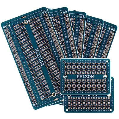 Imagen de EPLZON Breadboard soldable Protoboard Kit circuito impreso de doble cara Prototipo Board PCB para proyectos electrónicos bricolaje compatibles con arduin(Azul)