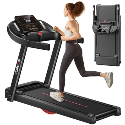 Imagen de CURSOR Fitness Cinta de Correr para Casa Plegable 14km/h, Cintas con Pulsómetro Motor Silencioso Mejorado y Treadmill 12 Programas Entrenamiento, Carga Máxima 136KG