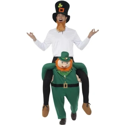 Imagen de Smiffys Disfraz de leprechaun Paddy Piggyback,Verde,Disfraz una pieza con piernas simuladas