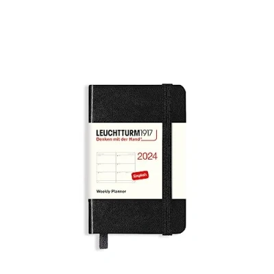 Imagen de LEUCHTTURM1917 367650 Agenda semanal Mini (A7) 2024, 12 meses, negro, inglés