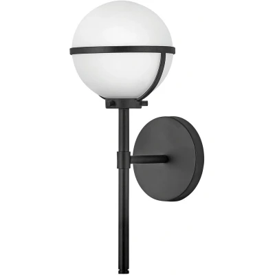 Imagen de HINKLEY Aplique para baño Hollis, negro/opalino 1 luz