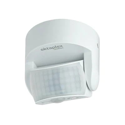 Imagen de Detector de Movimiento Oktaplex BEA Exterior IP65 orientable 180 Sensor Infrarrojos 12m Alcance 230V Blanco con crepuscular
