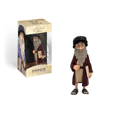 Imagen de MINIX Figura Leonardo da Vincci, Coleccionables de 12 cm para Exhibición, Idea Regalo Niños y Adultos, Fans la Historia el Arte, MN16105, Multicolor