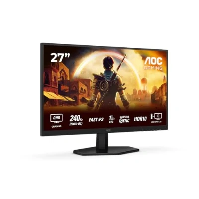 Imagen de AOC Gaming Q27G42ZE Monitor Quad HD de 27 Pulgadas, 240 Hz, 1 ms, Comp. G Sync, HDR10 (2560x1440) Negro Rojo