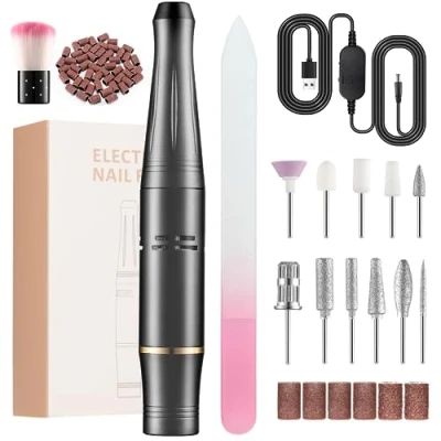 Imagen de Torno para Uñas Profesional 23000RPM 11 en 1 Lima Electrica Velocidad Ajustable Drill Manicura y Pedicura Eléctrico Salón DIY