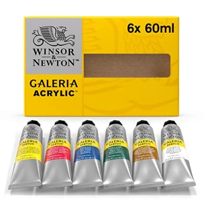 Imagen de Winsor &amp; Newton Galeria Set de 6 Tubos Pintura Acrílica, 60 ml (Paquete 6), 360
