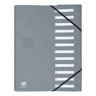 Imagen de Elba 400033688 Carpeta clasificadora para empresas (PP, hasta 400 hojas A4, 12 separadores), color gris