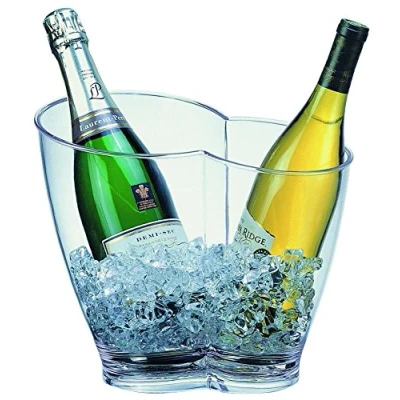 Imagen de APS Wein / Sektkühler ca. 30,7 x 21,3 cm, Höhe 26 cm Kunststoff, glasklar für 2 Flaschen geeignet