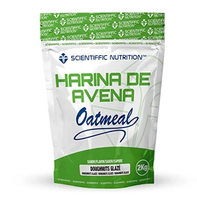 Imagen de Scientiffic Nutrition Harina de avena, Fuente Proteínas, Baja en Azúcares, 100% Natural, Contribuye al Desarrollo la Masa Muscular, Sabor Donut 2 Kg
