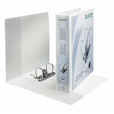 Imagen de LEITZ 42260001 Archivador con bolsa transparente en portada y Lomo A4 Maxi 180º 50 mm color blanco