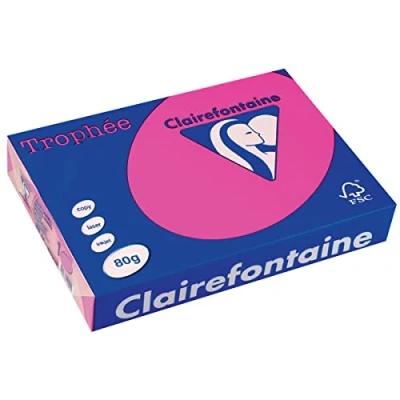 Imagen de Clairefontaine Trophée Resma de papel, 80 gr/m², 500 hojas, A4 (21 x 29.7 cm), color rosa