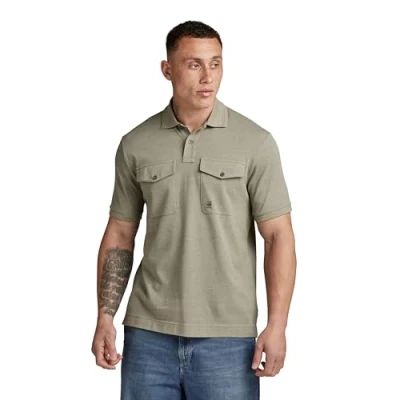 Imagen de G STAR Dunda Pocket Poloshirt Polos, Multicolor Shamrock Htr D24362 d565 c322, S Hombres