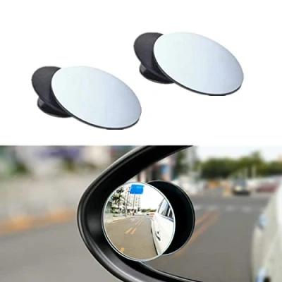 Imagen de BUYGOO 2 Pcs Espejo de Punto Ciego Giratorio 360 para Ala Coche Convexo Gran Angular Ajustable Automóviles, SUV, Furgonetas, Camiones, Motocicletas