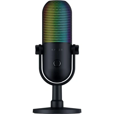 Imagen de Micrófono Razer Seiren V3 Chroma, USB, Iluminación reactiva para juegos y streaming con tecnología Chroma RGB, Negro