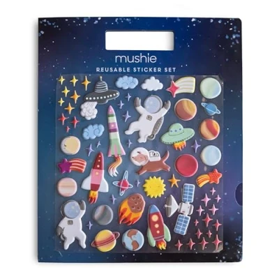Imagen de Libros de Pegatinas reutilizables Mushie (Espacio) esponjosas y removibles Actividad arte manualidades para niños