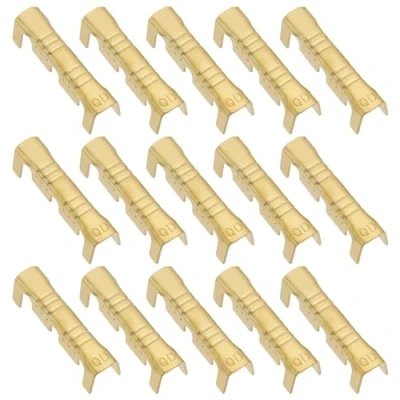 Imagen de eMagTech 200 Piezas Terminal en Forma U Cable Conector Eléctrico Engarzado de Latón Conectores Terminales Adecuados para Líneas 0,5 1,5mm²