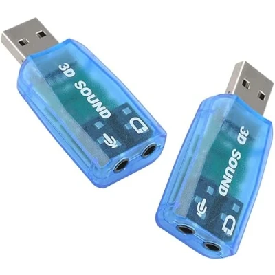 Imagen de Tarjeta de Sonido estéreo USB 5.1 Externa,Adaptador Audio 2.0 a 3D Virtual Canales,Compatible con Windows y Mac, PC