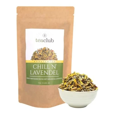 Imagen de Chill N Lavendel 100g, mezcla de té lavanda a granel, la tarde hierbas con hinojo alcaravea anís, TeaClub Herbal Tea