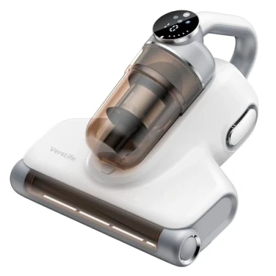 Imagen de VersLife M6 Aspiradora Antiacaros para Colchones SIN Cable, 15kpa Aspirador de Ácaros Inalámbrico con Luz UV y Vibración, Mano Ligero, Antiácaros Antibacterias Cama