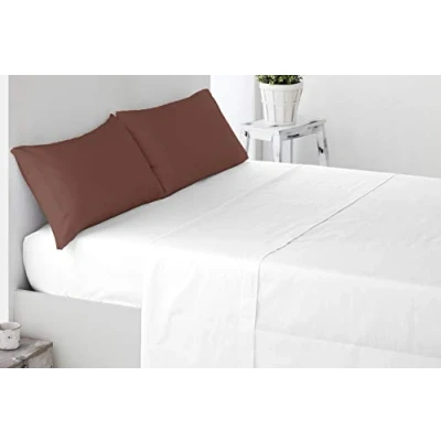 Imagen de Miracle Home. Fundas de almohada, 2 unidades, 85 x 45. Cama 150, Chocolate